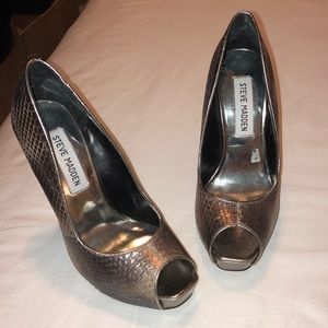 Steven Madden Snake Print Platform Heels